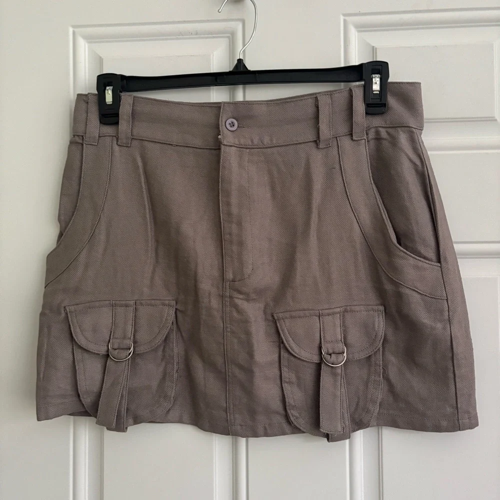 ❤️2/$15 or 3/$21❤️NWT Fashion Nova Grey No Promises Cargo Mini Skirt, Size XL - Picture 4 of 13